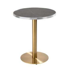 wohnli-moebel-suche-M25155977 Wohnli Möbelsuche - Runder Esstisch 60 cm Marmorplatte schwarz/silber und vergoldeter Fuß