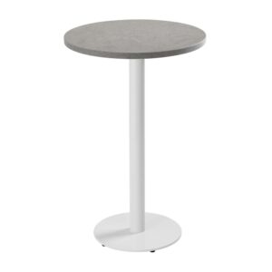 wohnli-moebel-suche-M25155998 Wohnli Möbelsuche - Tisch rund 60 cm hoch weißes Bein und hellgrauer Betonbeschichtung