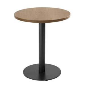 wohnli-moebel-suche-M25156020 Wohnli Möbelsuche - Tisch rund 60 cm Schwarzfuß und helle Holzverkleidung