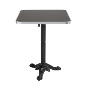 wohnli-moebel-suche-M25156022-1 Tisch 60 cm neigbar Platte schwarz/silber und schwarzer Fuß 60x72x60cm Metall Schwarz Oviala Möbel Esszimmermöbel Esstische