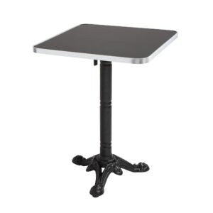 Wohnli Möbelsuche - Tisch 60 cm neigbar Platte schwarz/silber und schwarzer Fuß