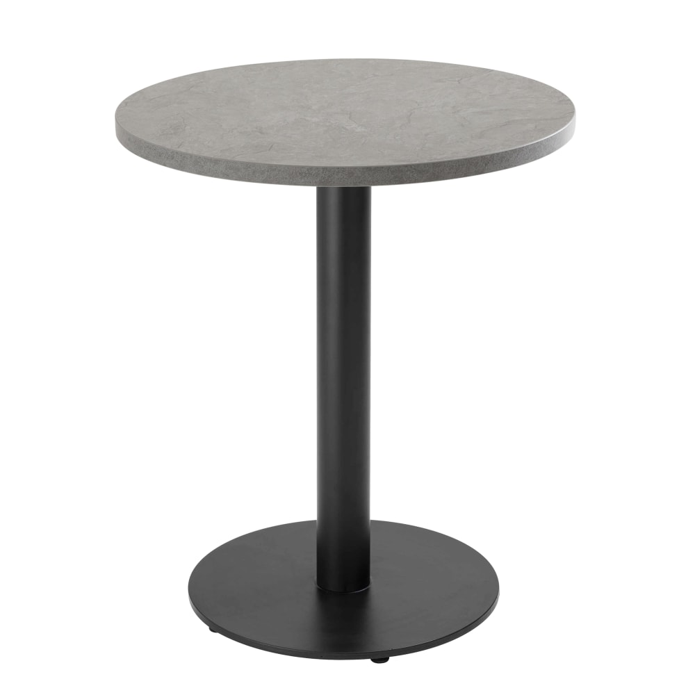 Wohnli Möbelsuche - Tisch rund 60 cm schwarzes Bein und graue Betonbeschichtung