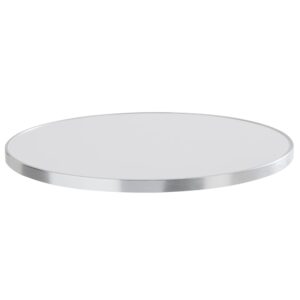 wohnli-moebel-suche-M25156043-1 Runder Esstisch 60 cm weiß/silberne Platte und silberne Beine 2x72x0cm Metall Weiß Oviala Möbel Esszimmermöbel Esstische