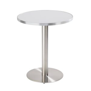 wohnli-moebel-suche-M25156043 Wohnli Möbelsuche - Runder Esstisch 60 cm weiß/silberne Platte und silberne Beine