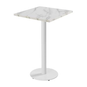 wohnli-moebel-suche-M25156049 Wohnli Möbelsuche - Tabelle hoch quadratisch 60 cm Fuß weiß und weißer Marmorüberzug