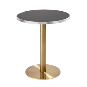 wohnli-moebel-suche-M25156181 Wohnli Möbelsuche - Runder Esstisch 60 cm schwarz/silberne Platte und goldene Beine