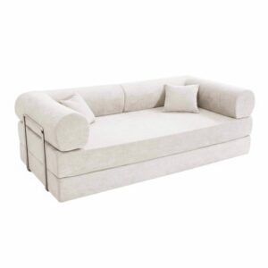wohnli-moebel-suche-M25156193 Wohnli Möbelsuche - 2-Sitzer-Schlafsofa aus Stoff mit modularen Kissen in Ecru L 204 cm