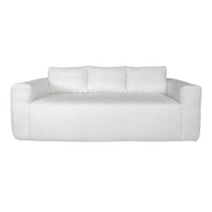 Wohnli Möbelsuche - 3-Sitzer-Sofa aus Bouclé-Stoff mit ecrufarbenen Kissen L 200 cm