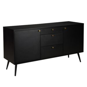 Wohnli Möbelsuche - Designer-Sideboard aus dunklem Holz mit 2 Türen und 3 Schubladen