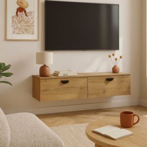 wohnli-moebel-suche-M25156208-1 120 cm industrieller TV-Wandschrank aus Holz 120x30x30cm Holz Beige Oviala Möbel Wohnzimmermöbel TV-Möbel