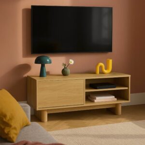 Skandinavischer 120 cm TV-Schrank aus hellem Holz 120x58x40cm Holz Beige Oviala Möbel Wohnzimmermöbel TV-Möbel