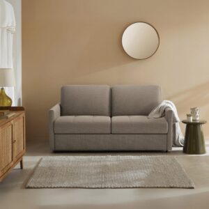 wohnli-moebel-suche-M25156468-1 Schlafsofa 3-Sitzer mit Express-Öffnung in Stoff L175 cm - Braun 100x87x100cm Holz Braun Calicosy Sofas und Sessel Sofas Modulare Sofas