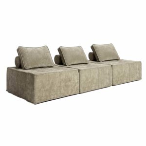 wohnli-moebel-suche-M25156881 Wohnli Möbelsuche - 3-Sitzer-Modulsofa aus Stoff mit taupefarbenen Kissen L 255 cm