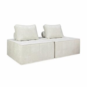 Wohnli Möbelsuche - Set aus 2 Stoffsesseln für modulare Sofas mit ecrufarbenem Kissen
