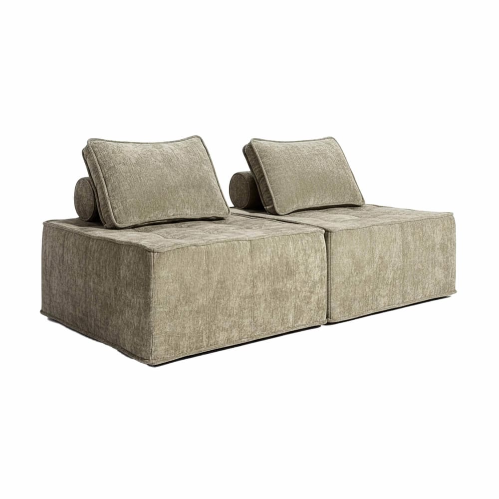 wohnli-moebel-suche-M25156895 Wohnli Möbelsuche - Set aus 2 Stoffsesseln für modulare Sofas mit taupefarbenem Kissen