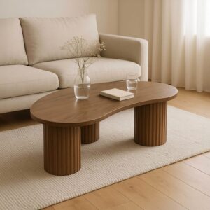 wohnli-moebel-suche-M25156938-1 Couchtisch aus MDF mit braunem Melamindekor 100x38x60cm Spanplatte Braun Oviala Möbel Wohnzimmermöbel Couchtische