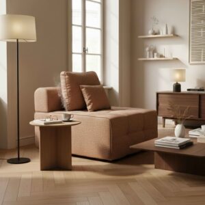 wohnli-moebel-suche-M25156952-1 Einzelsofa mit Relaxfunktion aus Stoff mit terrakottafarbenen L 83 cm 83x66x112cm Stoff Braun Oviala Sofas und Sessel Sofas Modulare Sofas