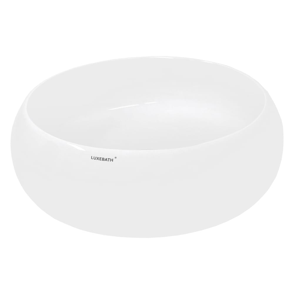 Wohnli Möbelsuche - Waschbecken Waschtisch Ø 350 x 120 mm aus Keramik Rund Weiß