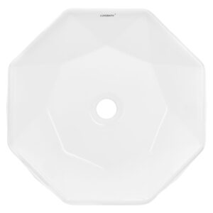 Waschbecken Keramik mit Ablaufgarnitur Waschtisch Ø 420x135 mm 42x13x42cm Keramik Weiß ML-Design Möbel Badezimmermöbel Waschbecken