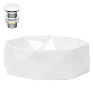 Wohnli Möbelsuche - Waschbecken Keramik mit Ablaufgarnitur Waschtisch Ø 420x135 mm