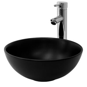 wohnli-moebel-suche-M25157309-1 Keramik Waschbecken mit Ablaufgarnitur Handwaschbecken Schwarz 32x13x32cm Keramik Schwarz ML-Design Möbel Badezimmermöbel Waschbecken