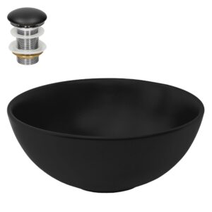 wohnli-moebel-suche-M25157309 Wohnli Möbelsuche - Keramik Waschbecken mit Ablaufgarnitur Handwaschbecken Schwarz