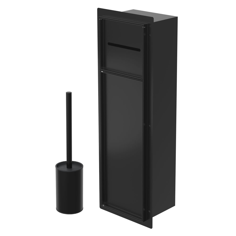 wohnli-moebel-suche-M25157311 Wohnli Möbelsuche - Unterputz-Schrankmodul WC aus Edelstahl Schwarz matt 60x20x14 cm