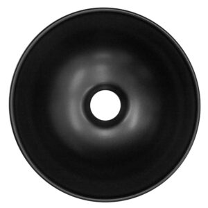 wohnli-moebel-suche-M25157316-1 Waschbecken Keramik mit Ablaufgarnitur Spülbecken Ø 280x150 mm 28x15x28cm Keramik Schwarz ECD Germany Möbel Badezimmermöbel Waschbecken