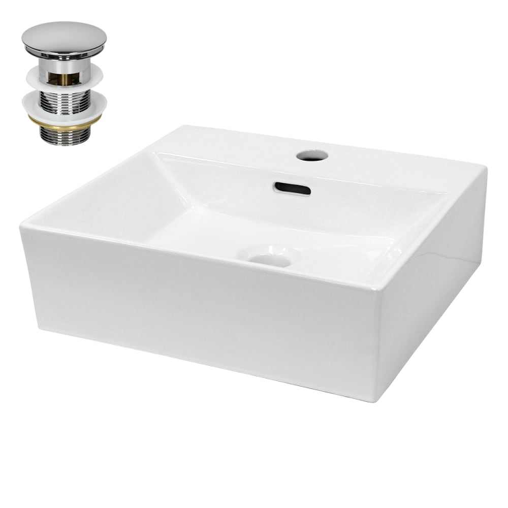 wohnli-moebel-suche-M25157317 Wohnli Möbelsuche - Keramik Waschbecken mit Ablaufgarnitur Waschtisch