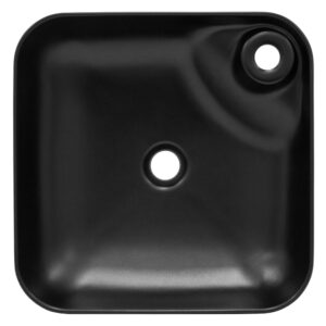 wohnli-moebel-suche-M25157355-1 Waschbecken Keramik mit Ablaufgarnitur Waschtisch 43x12x43cm Keramik Schwarz ECD Germany Möbel Badezimmermöbel Waschbecken