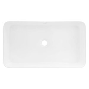 Waschbecken aus Keramik in Weiß glänzend 68x38x12 cm Eckig 68x12x38cm Keramik Weiß ML-Design Möbel Badezimmermöbel Waschbecken