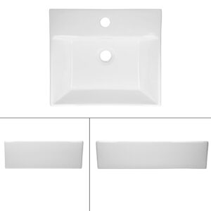 wohnli-moebel-suche-M25157399-1 Waschbecken Waschtisch 415x360x130 mm aus Keramik Eckig Weiß 42x13x36cm Keramik Weiß ECD Germany Möbel Badezimmermöbel Waschbecken