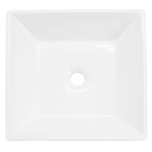 Waschbecken aus Keramik in Weiß glänzend 41x41x12 cm Quadratisch 41x12x41cm Keramik Weiß ML-Design Möbel Badezimmermöbel Waschbecken