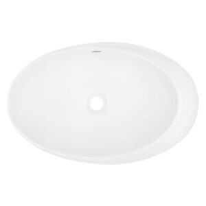 wohnli-moebel-suche-M25157430-1 Waschbecken Waschtisch 585 x 375 x 145 mm aus Keramik Oval 59x15x38cm Keramik Weiß ECD Germany Möbel Badezimmermöbel Waschbecken