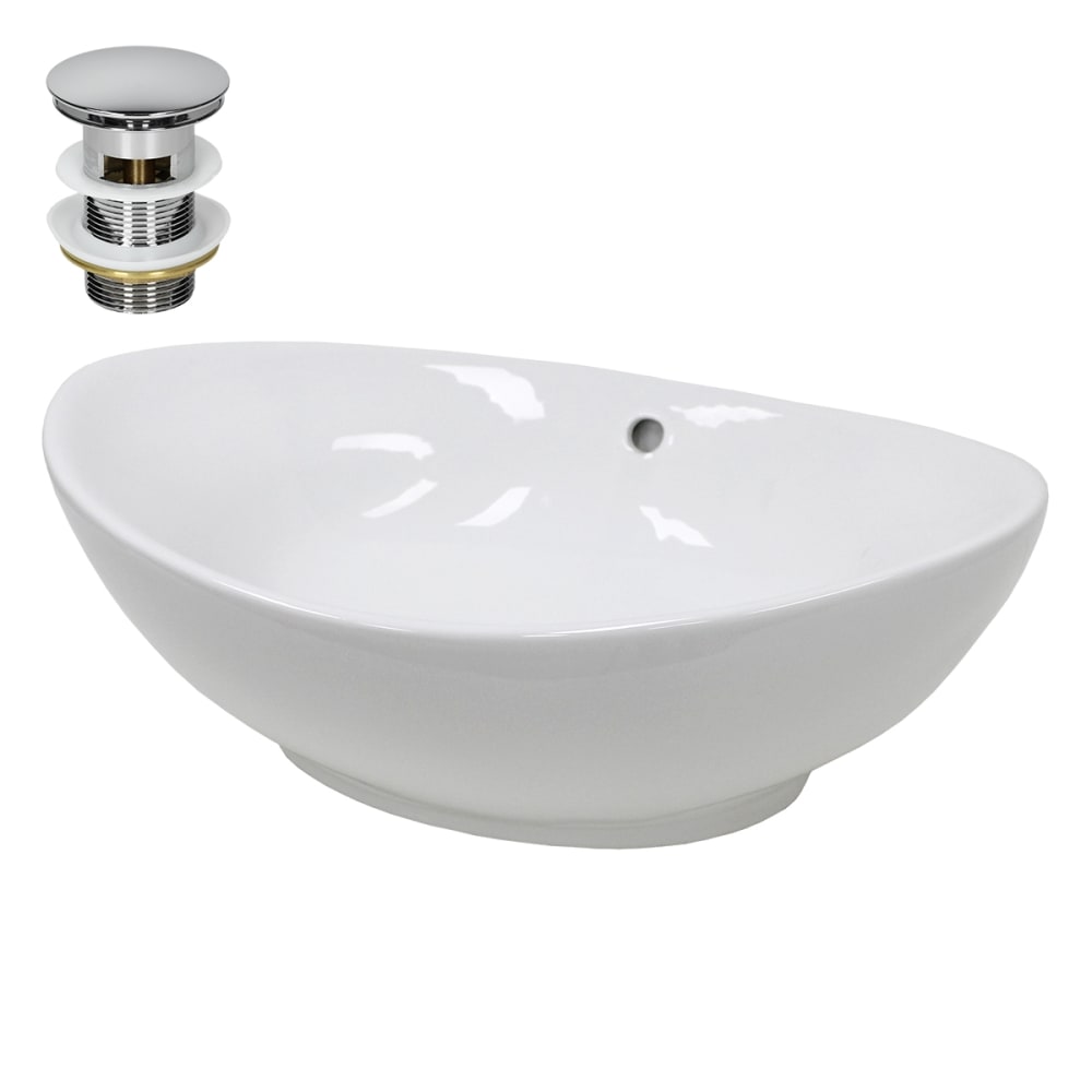 wohnli-moebel-suche-M25157438 Wohnli Möbelsuche - Keramik Waschbecken mit Ablaufgarnitur Waschtisch