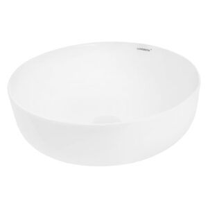 Wohnli Möbelsuche - Waschbecken Waschtisch 400 x 400 x 135 mm aus Keramik Rund Weiß