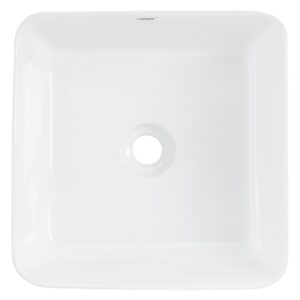 wohnli-moebel-suche-M25157468-1 Waschbecken aus Keramik Weiß glänzend 39x39x15 cm Quadratisch 39x15x39cm Keramik Weiß ML-Design Möbel Badezimmermöbel Waschbecken