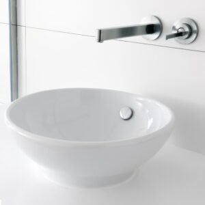 wohnli-moebel-suche-M25157472-1 Waschbecken Waschtisch Ø 420 x 170 mm aus Keramik Rund Weiß 42x17x42cm Keramik Weiß ECD Germany Möbel Badezimmermöbel Waschbecken