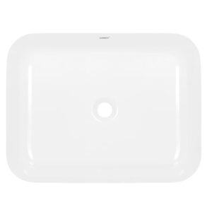 Design Waschbecken Waschtisch 505x395x135 mm aus Keramik Weiß 51x14x40cm Keramik Weiß ECD Germany Möbel Badezimmermöbel Waschbecken