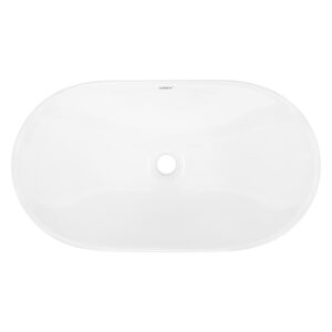 wohnli-moebel-suche-M25157514-1 Keramik Waschbecken mit Ablaufgarnitur Waschtisch 64x15x36cm Keramik Weiß ECD Germany Möbel Badezimmermöbel Waschbecken