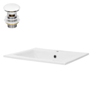 wohnli-moebel-suche-M25157531 Wohnli Möbelsuche - Waschbecken Keramik mit Ablaufgarnitur Waschtisch 450 mmx225 mm
