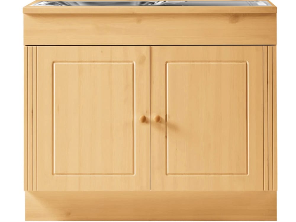 wohnli-moebel-suche-M25158800-1 Waschbeckenunterschrank mit 2 Türen aus Kiefer 60x85x100cm Holz Braun Loft24 Möbel Badezimmermöbel Badezimmerschränke