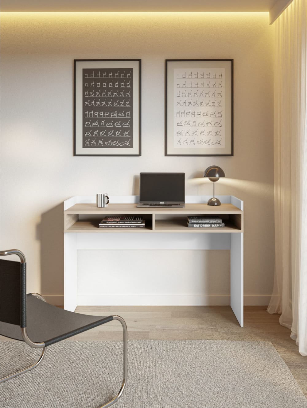 Weiß / Nussbaumoptik