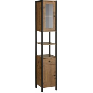 wohnli-moebel-suche-M25160201 Wohnli Möbelsuche - Badhochschrank mit 2 Türen und 1 Schublade in Holzoptik