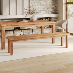 wohnli-moebel-suche-M25160915-1 Bank mit 3 Plätzen aus recyceltem Teakholz 200 cm 200x46x36cm Holz Braun Maison Pavane Möbel Esszimmermöbel Sitzbank und Holzbank