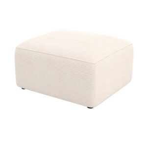 Wohnli Möbelsuche - Rechteckiger Pouf für modulare Couch aus gebrochenem Weiß Samt