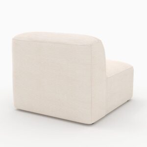 wohnli-moebel-suche-M25161170-1 Chauffeuse für modulare Couch aus gebrochenem Weißvelours 88x72x95cm Samt Weiß Maison Pavane Sofas und Sessel Sofas Modulare Sofas