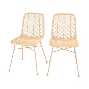 wohnli-moebel-suche-M25161176 Wohnli Möbelsuche - Set aus 2 Stühlen aus natürlichem Rattan mit beigen Beinen