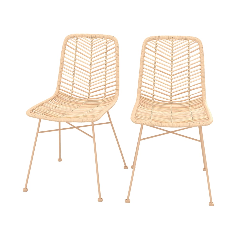 wohnli-moebel-suche-M25161176 Wohnli Möbelsuche - Set aus 2 Stühlen aus natürlichem Rattan mit beigen Beinen