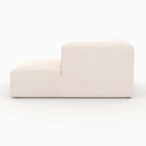 wohnli-moebel-suche-M25161177-1 Rechtsseitige Chaiselongue für modulare Sofas aus weißem Samt 163x72x95cm Samt Weiß Maison Pavane Sofas und Sessel Sofas Modulare Sofas